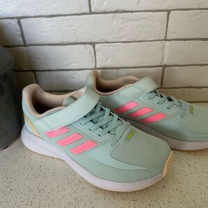 Adidas Kids' Light Blue and Pink Sneakers